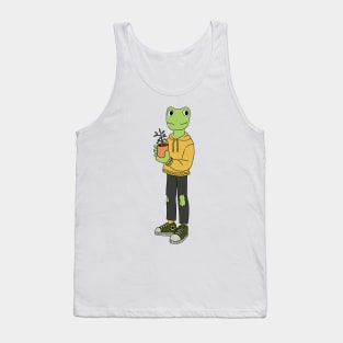 Frog boy holding a plant Tank Top